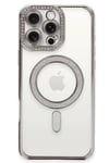Mey İthalat®  iPhone 16 Pro Kılıf Joke Simli Magneticsafe Kılıf - Pembe