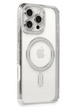 Mey İthalat®  iPhone 16 Pro Kılıf Joke Simli Magneticsafe Kılıf - Gümüş