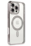 Mey İthalat®  iPhone 16 Pro Kılıf Joke Simli Magneticsafe Kılıf - Pembe