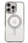 Mey İthalat®  iPhone 16 Pro Kılıf Joke Simli Magneticsafe Kılıf - Gümüş