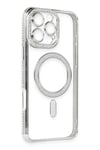 Mey İthalat®  iPhone 16 Pro Kılıf Joke Simli Magneticsafe Kılıf - Gümüş