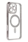 Mey İthalat®  iPhone 16 Pro Kılıf Joke Simli Magneticsafe Kılıf - Pembe