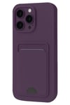 Mey İthalat®  iPhone 16 Pro Kılıf Kelvin Kartvizitli Silikon - Derin Mor