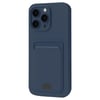 Mey İthalat®  iPhone 16 Pro Kılıf Kelvin Kartvizitli Silikon - Lacivert