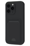 Mey İthalat®  iPhone 16 Pro Kılıf Kelvin Kartvizitli Silikon - Siyah