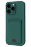 Mey İthalat®  iPhone 16 Pro Kılıf Kelvin Kartvizitli Silikon - Koyu Yeşil