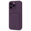 Mey İthalat®  iPhone 16 Pro Kılıf Kelvin Kartvizitli Silikon - Derin Mor