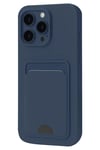 Mey İthalat®  iPhone 16 Pro Kılıf Kelvin Kartvizitli Silikon - Lacivert