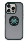 Mey İthalat®  iPhone 16 Pro Kılıf Montreal Yüzüklü Silikon Kapak - Yeşil