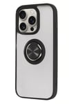 Mey İthalat®  iPhone 16 Pro Kılıf Montreal Yüzüklü Silikon Kapak - Siyah