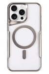 Mey İthalat®  iPhone 16 Pro Max Kılıf Boyi Magsafe Silikon Kapak - Gümüş