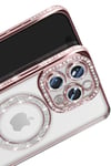 Mey İthalat®  iPhone 16 Pro Max Kılıf Joke Simli Magneticsafe Kılıf - Pembe
