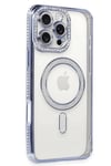 Mey İthalat®  iPhone 16 Pro Max Kılıf Joke Simli Magneticsafe Kılıf - Mavi