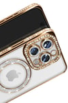 Mey İthalat®  iPhone 16 Pro Max Kılıf Joke Simli Magneticsafe Kılıf - Gold
