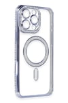 Mey İthalat®  iPhone 16 Pro Max Kılıf Joke Simli Magneticsafe Kılıf - Mavi