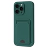 Mey İthalat®  iPhone 16 Pro Max Kılıf Kelvin Kartvizitli Silikon - Koyu Yeşil