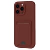 Mey İthalat®  iPhone 16 Pro Max Kılıf Kelvin Kartvizitli Silikon - Bordo