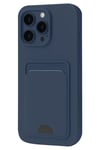 Mey İthalat®  iPhone 16 Pro Max Kılıf Kelvin Kartvizitli Silikon - Lacivert