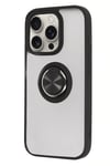 Mey İthalat®  iPhone 16 Pro Max Kılıf Montreal Yüzüklü Silikon Kapak - Siyah