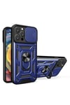 Mey İthalat®  iPhone 16 Pro Max Kılıf Pars Lens Yüzüklü Silikon - Lacivert