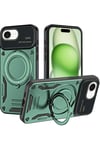 Mey İthalat®  iPhone 16E Kılıf Joy Lens Standlı Kapak - Koyu Yeşil
