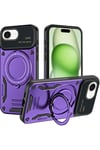 Mey İthalat®  iPhone 16E Kılıf Joy Lens Standlı Kapak - Mor