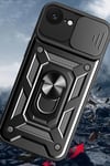 Mey İthalat®  iPhone 16E Kılıf Pars Lens Yüzüklü Silikon - Kırmızı