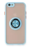 Mey İthalat®  iPhone 6 Kılıf Montreal Yüzüklü Silikon Kapak - Buz Mavi