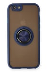 Mey İthalat®  iPhone 6 Kılıf Montreal Yüzüklü Silikon Kapak - Lacivert