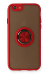 Mey İthalat®  iPhone 6 Kılıf Montreal Yüzüklü Silikon Kapak - Kırmızı