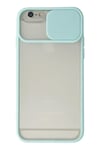 Mey İthalat®  iPhone 6 Kılıf Palm Buzlu Kamera Sürgülü Silikon - Turkuaz