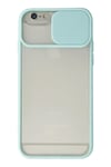 Mey İthalat®  iPhone 6 Kılıf Palm Buzlu Kamera Sürgülü Silikon - Turkuaz