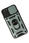 Mey İthalat®  iPhone 6 Kılıf Pars Lens Yüzüklü Silikon - Yeşil