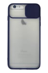 Mey İthalat®  iPhone 6 Plus Kılıf Palm Buzlu Kamera Sürgülü Silikon - Lacivert