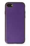 Mey İthalat®  iPhone 7 Kılıf Coco Deri Silikon Kapak - Mor