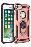 Mey İthalat®  iPhone 7 Kılıf Sofya Yüzüklü Silikon Kapak - Rose