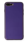 Mey İthalat®  iPhone 7 Plus Kılıf Coco Deri Silikon Kapak - Mor