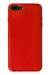 Mey İthalat®  iPhone 7 Plus Kılıf Coco Deri Silikon Kapak - Kırmızı