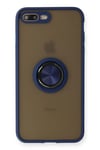 Mey İthalat®  iPhone 7 Plus Kılıf Montreal Yüzüklü Silikon Kapak - Lacivert