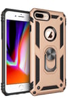 Mey İthalat®  iPhone 7 Plus Kılıf Sofya Yüzüklü Silikon Kapak - Gold