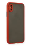 Mey İthalat®  iPhone X Kılıf Montreal Silikon Kapak - Kırmızı
