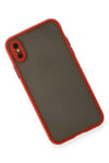 Mey İthalat®  iPhone X Kılıf Montreal Silikon Kapak - Kırmızı