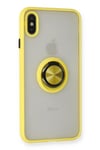 Mey İthalat®  iPhone X Kılıf Montreal Yüzüklü Silikon Kapak - Sarı