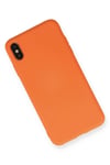 Mey İthalat®  iPhone X Kılıf Nano içi Kadife Silikon - Turuncu