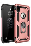 Mey İthalat®  iPhone X Kılıf Sofya Yüzüklü Silikon Kapak - Rose