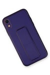 Mey İthalat®  iPhone XR Kılıf Coco Deri Standlı Kapak - Mor