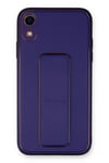 Mey İthalat®  iPhone XR Kılıf Coco Deri Standlı Kapak - Mor