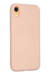 Mey İthalat®  iPhone XR Kılıf Nano içi Kadife Silikon - Pudra