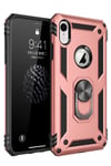 Mey İthalat®  iPhone XR Kılıf Sofya Yüzüklü Silikon Kapak - Rose