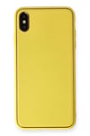 Mey İthalat®  iPhone XS Max Kılıf Coco Deri Silikon Kapak - Sarı